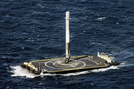 Вторая посадка ступени Falcon 9 на воду 