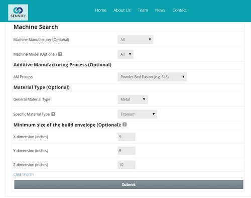 Free 3D Printing Database of Industrial Machines & Materials