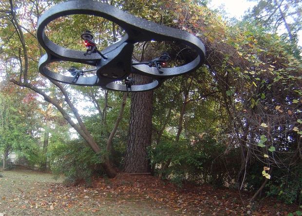 Drones track people in forests