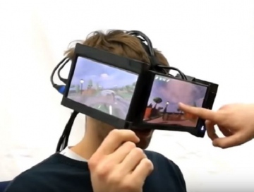 FaceDisplay – a VR headset with touch screen displays 