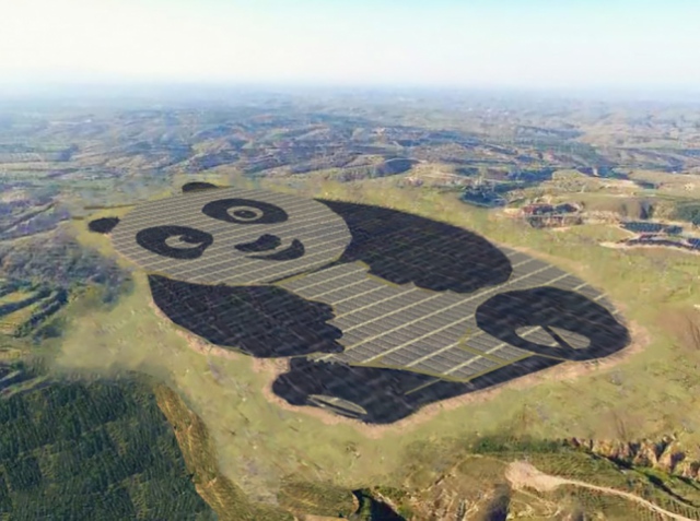Animals and technologies: panda that generates solar energy   