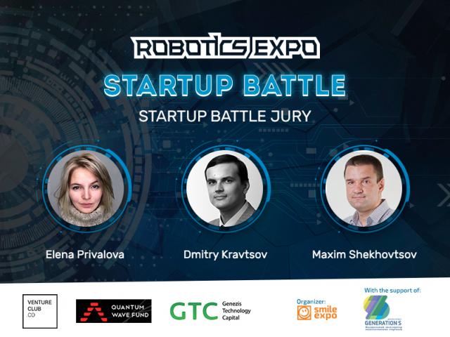 Judges Startup Battle at Robotics Expo are joined by three experts