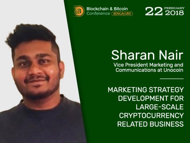 Vice President Marketing and Communications at Unocoin Sharan Nair will tell about promoting strategies of cryptocurrency related business