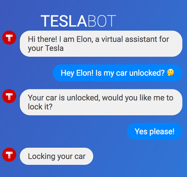 Driving virtual assistant: Tesla electric cars to be equipped with chatbots